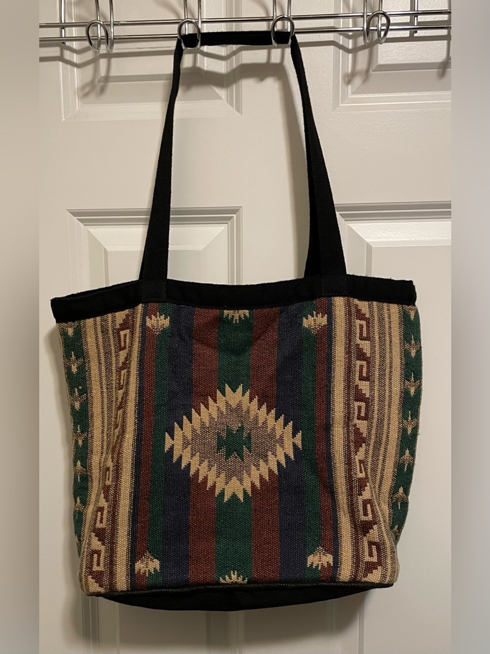 π₯VTG El Paso Saddleblanket Woven Tapestry Tote Bag Southwestern Boho